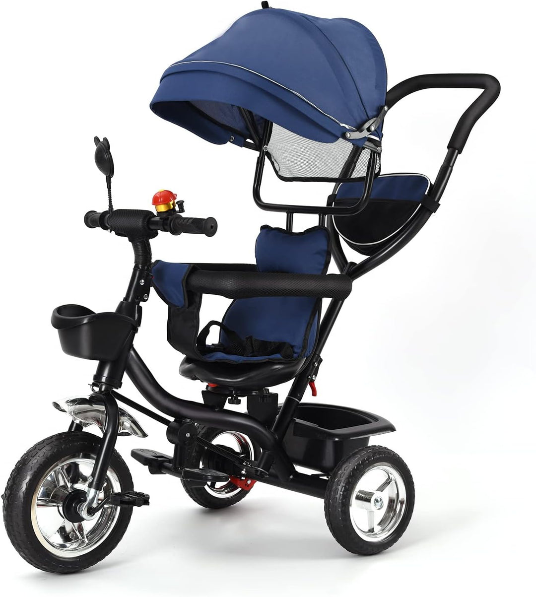 Dreirad 4 in 1 Aveo, Kinderdreirad, Jogger mit Zubehör, Klappbar, Dachfenster, Lenker, Unplattbar-Rä