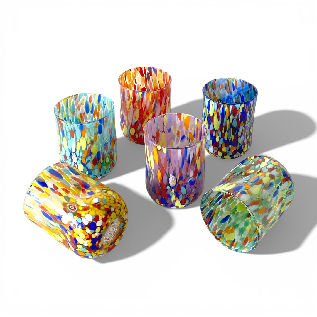 MAZZEGA ART &amp; DESIGN - klassische zylindrische Gläser aus mundgeblasenem Glas, handgearbeitet, mit M