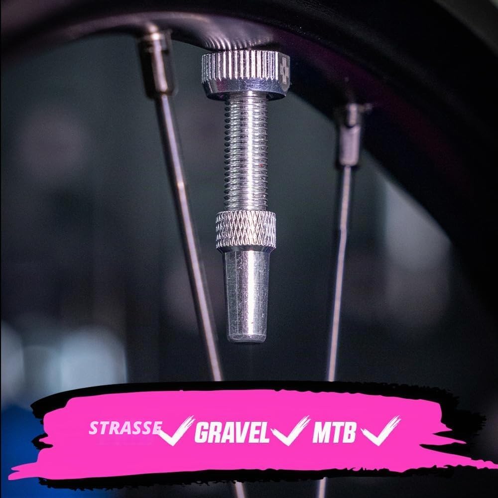 Muc-Off Unisex V2 Presta Tubeless Ventile, Silbern, 60mm Silbern 60mm, Silbern 60mm