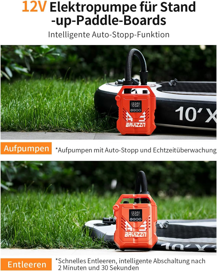 22PSI Sup Pumpe 12V DC Paddle Board Pumpe Zweistufige pumpe Mit Auto-Stopp Geeignet für Inflator & D