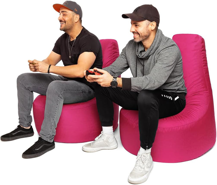 PATCH HOME Patchhome Gamer Sessel inkl. Würfel Bean Bag Set Ø75cm, 80cm Höhe, 30cm Sitzhöhe + 35x35c