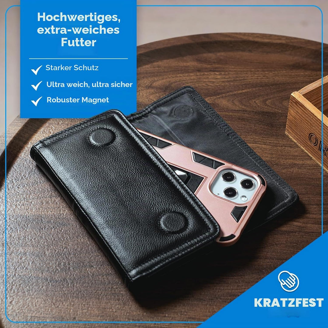 Hengwin Leder-Handy-Holster mit Gürtelschlaufe, passend für iPhone 15 Pro Max 14 Plus, Samsung Galax
