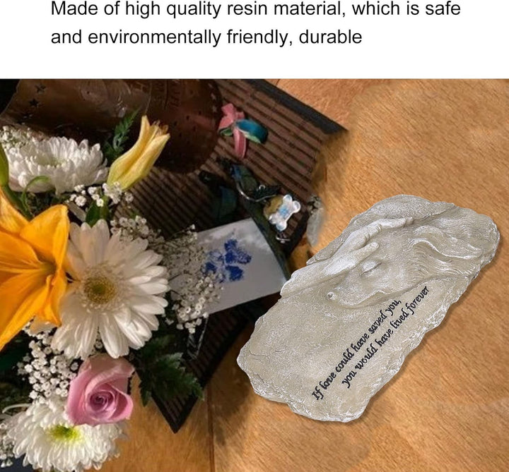 Natudeco Pet Memorial Stone Gifts Puppy Angel Garden Memorial Tombstone Resin Dog Cat Gravestone for