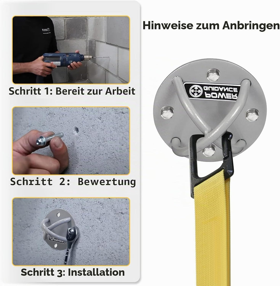 POWER GUIDANCE Hook Wandhaken Deckenanker -Ceiling Anchor Wandhalterung für Aufhängegurte, Gymnastik