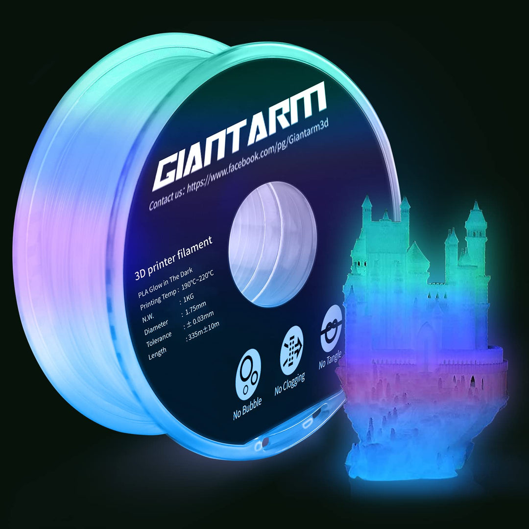 GIANTARM Leuchtet PLA Filament 1,75 mm,Glow In The Dark, Massgenauigkeit: ±0,02 mm, 3D-Druck-Filamen