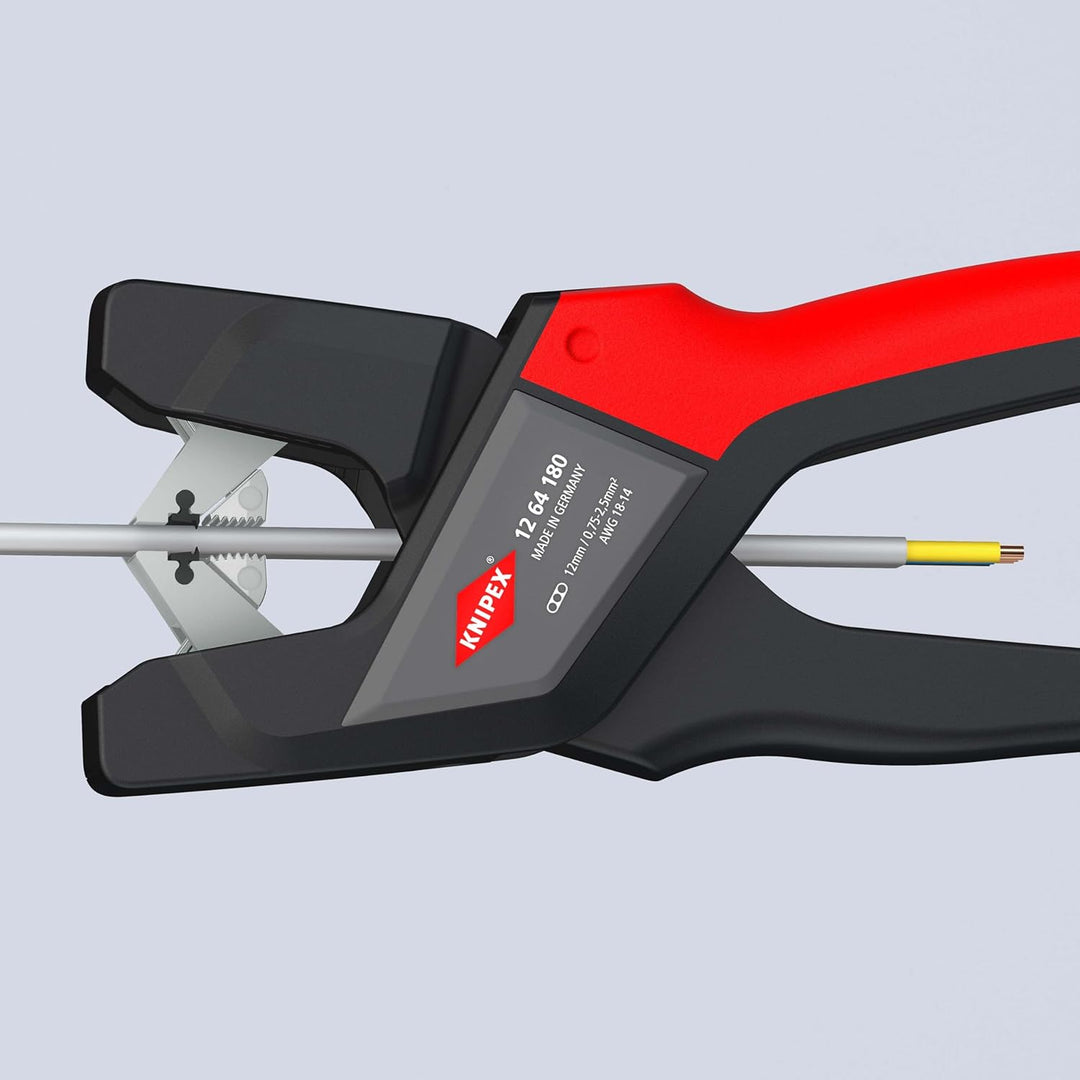 Knipex Automatische Flachkabel-Abisolierzange 180 mm 12 64 180 Einzelbett, Einzelbett