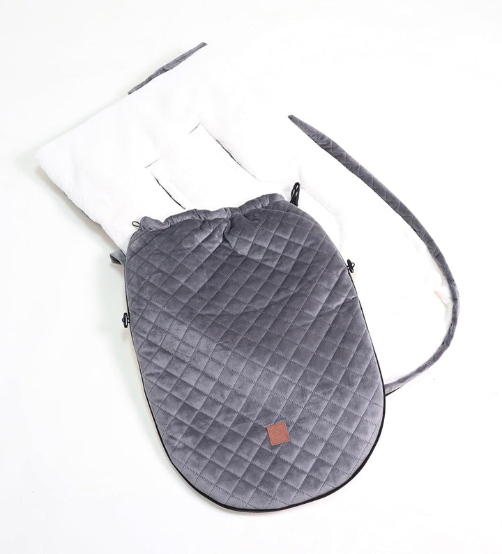 Kaiser 65673 X-LARGE VELVET HOODY, Kinderwagen Fusssack (grey), grey