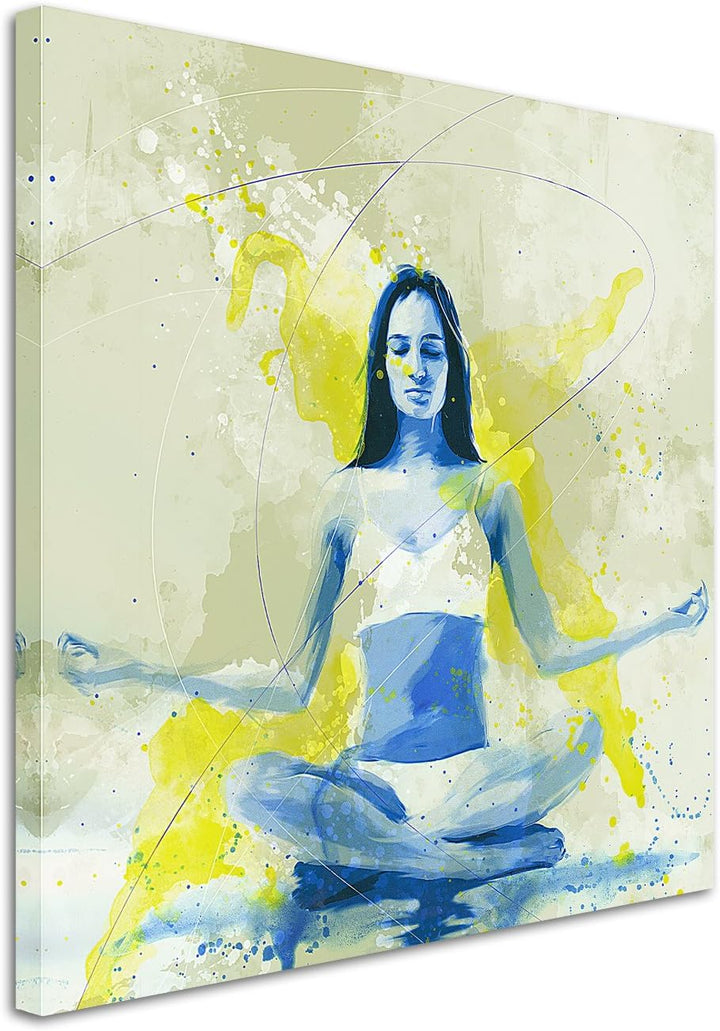 Paul Sinus Art Yoga 60x60cm SPORTBILDER Splash Art Wandbild Aquarell Art