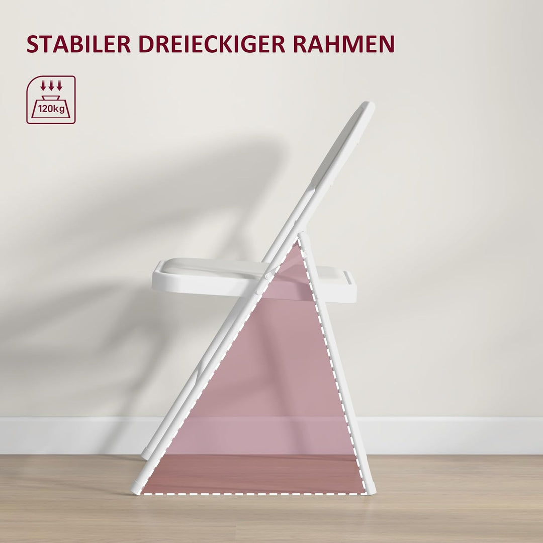 HOMCOM 4er Set Klappstuhl Campingstuhl mit Gepolsteter Rückenlehne, Klappbar Bürostuhl mit Stahlrahm