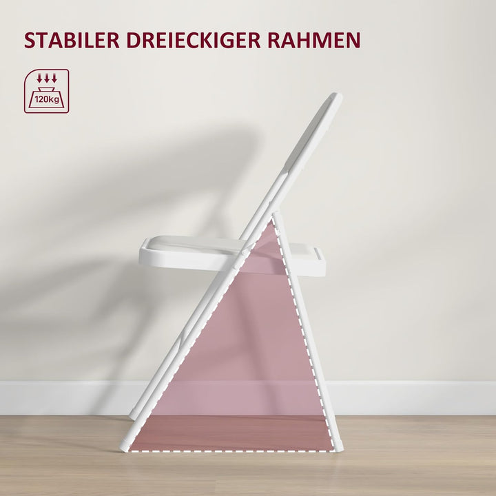 HOMCOM 4er Set Klappstuhl Campingstuhl mit Gepolsteter Rückenlehne, Klappbar Bürostuhl mit Stahlrahm