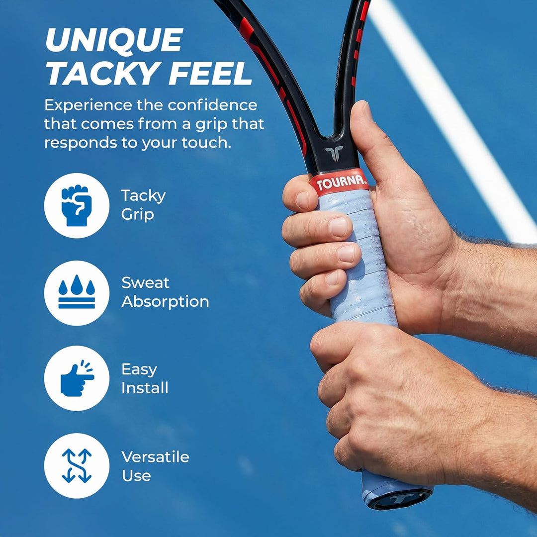 Tourna Unique Sports Tac Tennis-Griff, klebrig, 10 Stück Schwarz, Schwarz
