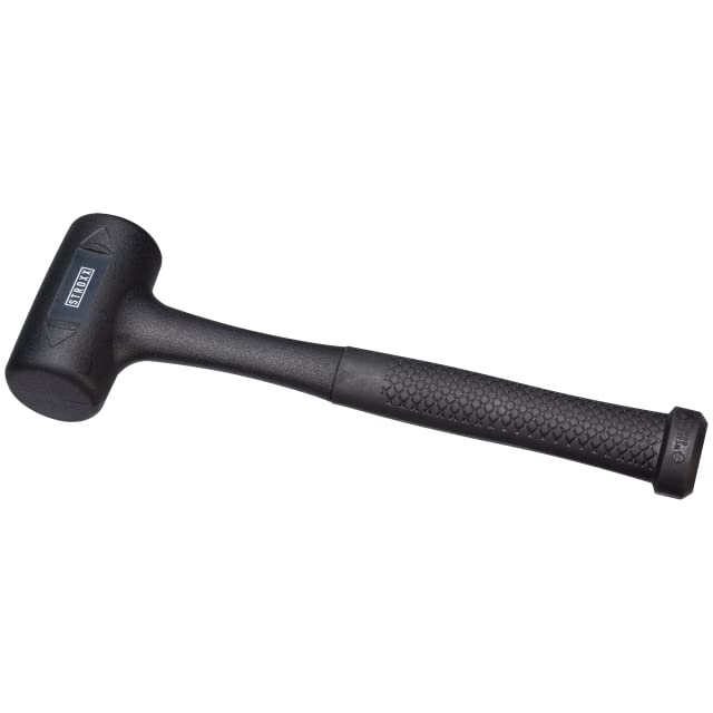 STROXX® Schonhammer 45mm schwarz |rückschlagfrei| rutschfester Griff | Stahlrohrhammer kunststoffumm