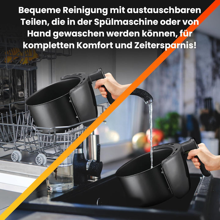Extralink 1000W Airfryer 2L - Heissluftfritteuse mit Antihaftbeschichtung, Friteuse Heissluftfritteu