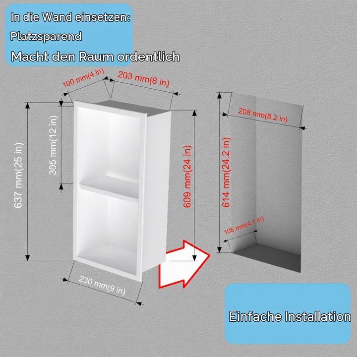 Edelstahl Wandnische dusche zur Aufbewahrung Duschablage Unterputz,Einbaunische Wand Eingebaut,Dusch