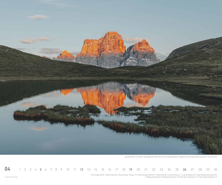 teNeues - Escape – Die Dolomiten entdecken 2026 | Grossformatiger Wandkalender 60x50 cm mit Fotograf