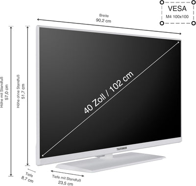 TELEFUNKEN Fernseher 40 Zoll Smart TV Powered by TiVo (Full HD, HDR, HD+ 6 Monate inkl., Triple-Tune