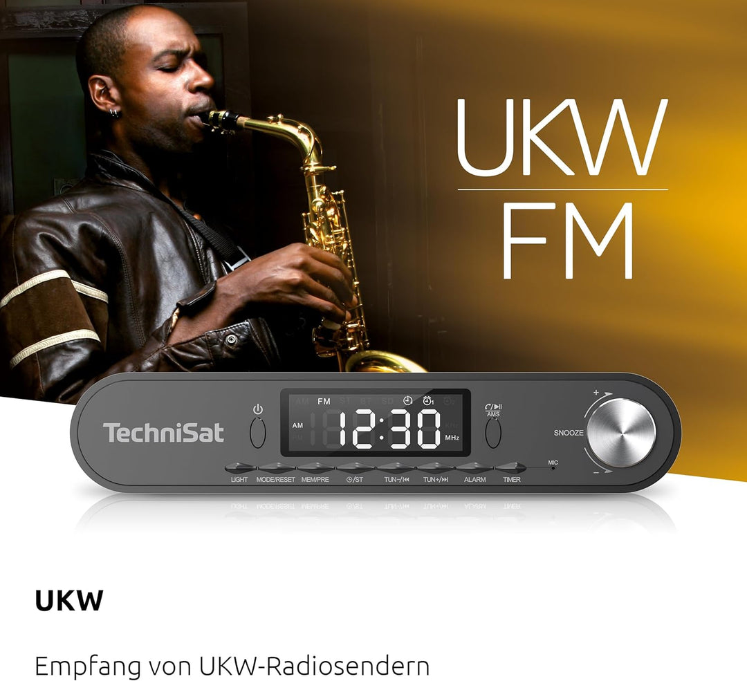 TechniSat KITCHENRADIO - Elegantes UKW-Küchenradio mit Arbeitsleuchte (Timer Direktwahltaste, Weckfu