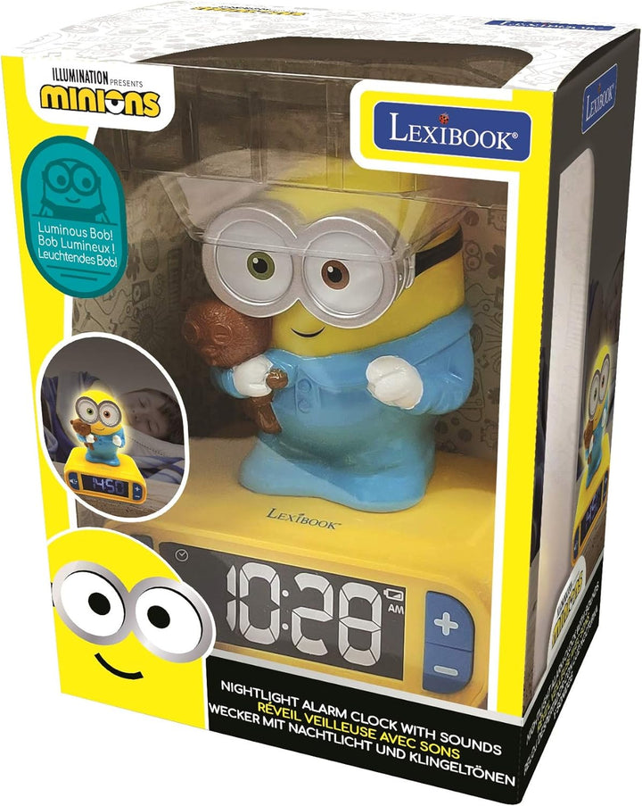 Lexibook - Wecker mit Nachtlicht und Minions Klingeltönen, Digitalwecker mit Nachtlicht und Snooze,