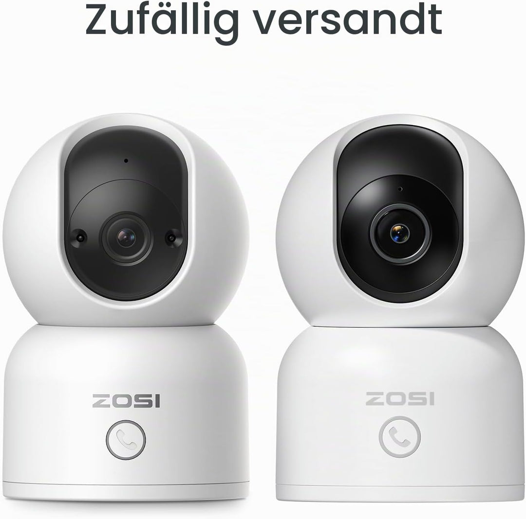 ZOSI 2K/3MP WLAN Überwachungskamera Innen, Babyphone mit Kamera, 2,4/5 GHz, 2-Wege-Audio, KI Persone