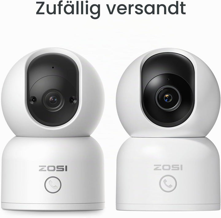 ZOSI 2K/3MP WLAN Überwachungskamera Innen, Babyphone mit Kamera, 2,4/5 GHz, 2-Wege-Audio, KI Persone