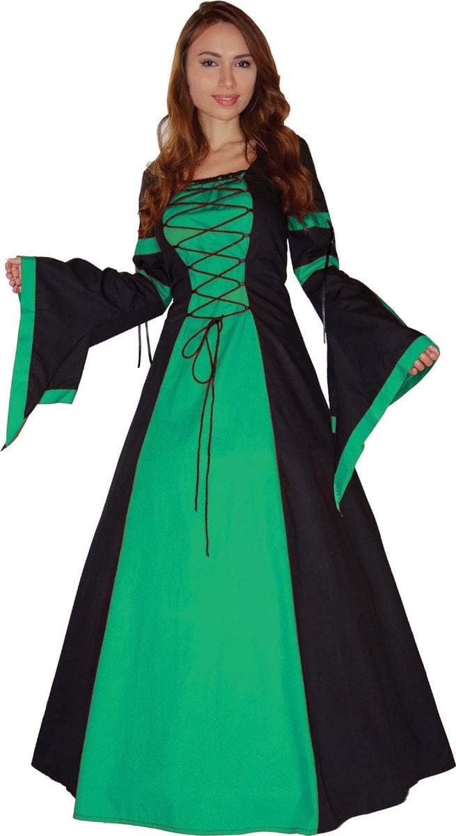 MAYLYNN Mittelalter Kleid Gewand Keyla grün- LARP, Grösse:L L Grün, L Grün