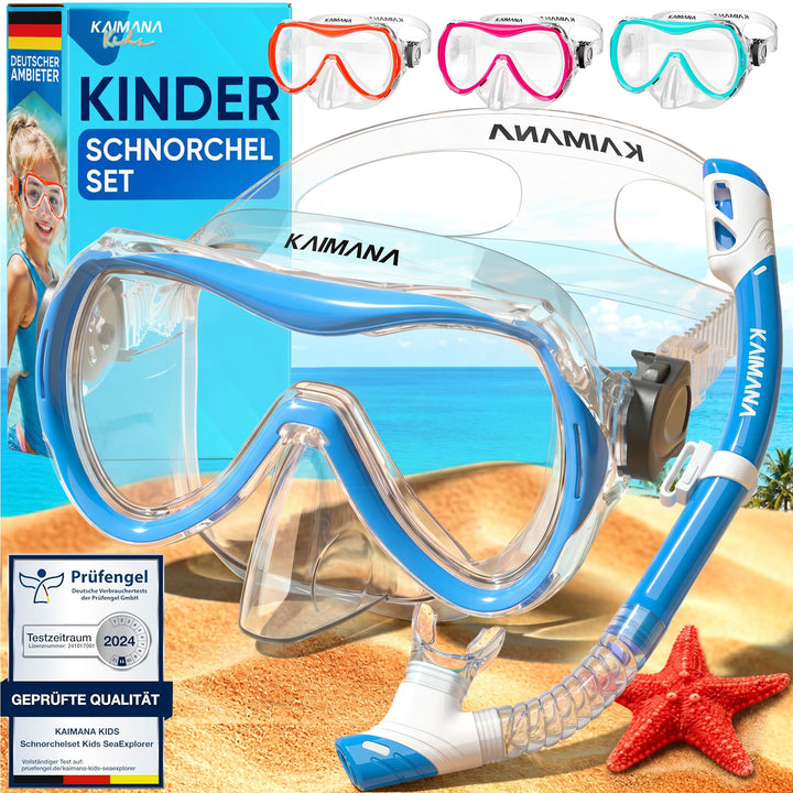 Das Neue KAIMANA® SeaExplorer Schnorchelset Kinder + Tragetasche, Taucherbrille mit Schnorchel, Tauc