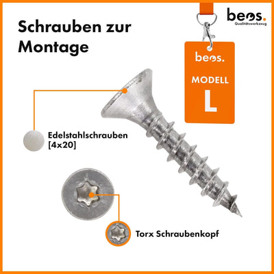 BEOS® PREMIUM EDELSTAHL Spikes für Modell Worx L -Poliert -Gesenkte Schraubenlöcher-Entgratet- 12x E