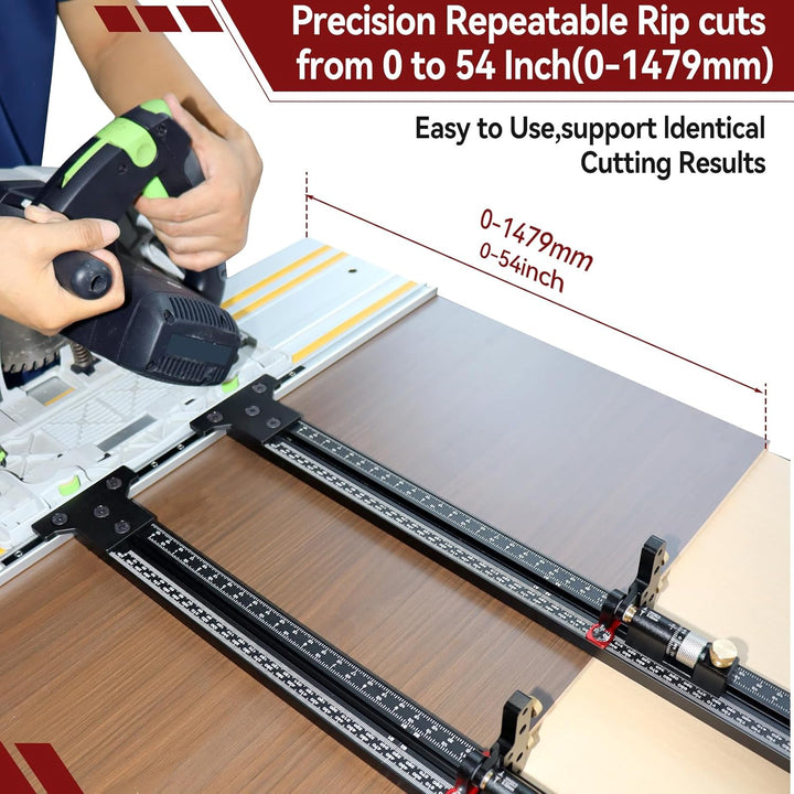Schienensäge-Parallelführungssystem mit mikro-verstellbarem Flip-Stop, Präzisions-Holzbearbeitungs-S