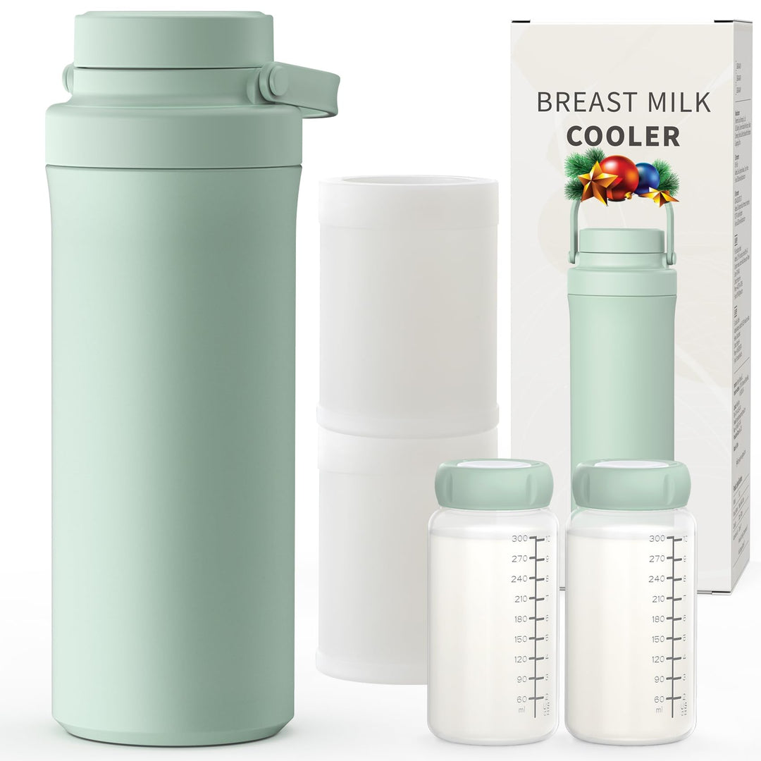 Xaproo Verbesserte 650ml Muttermilch-Kühlflasche, Tragbarer Muttermilchkühler für draussen mit 360°