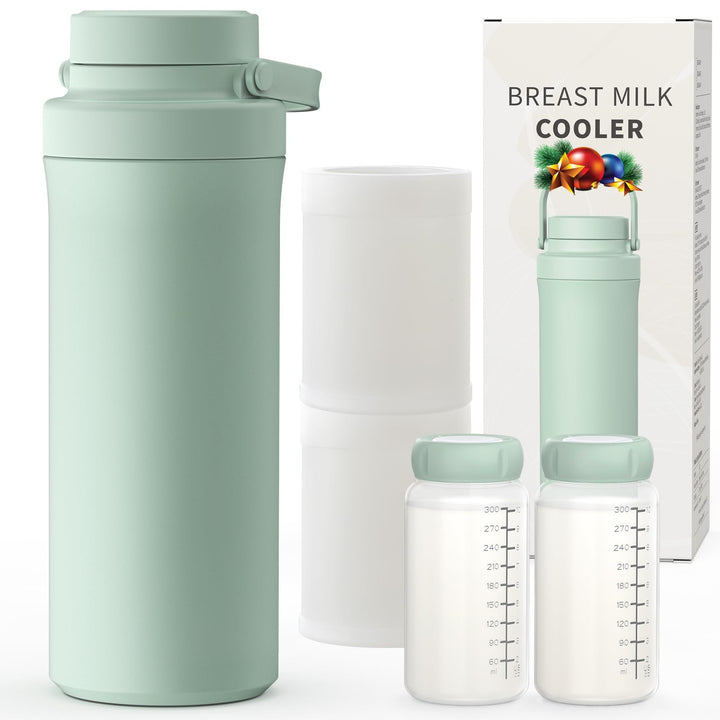 Xaproo Verbesserte 650ml Muttermilch-Kühlflasche, Tragbarer Muttermilchkühler für draussen mit 360°