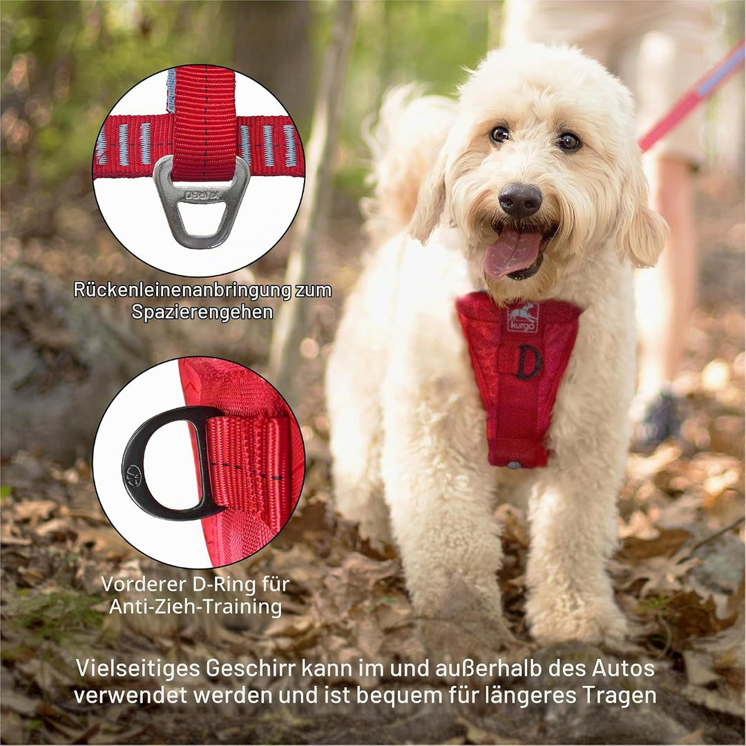 Kurgo Tru-Fit Hundegeschirr, Crash-Test-erprobtes Auto-Sicherheitsgurt, Für Hunde von 23 bis 36 kg,