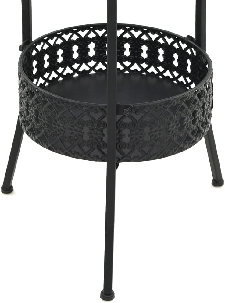 Vintage-Stil Bistrotisch mit Ablage Rund Metall Stehtisch Bartisch Gartentisch Esstisch Einfacher Zu