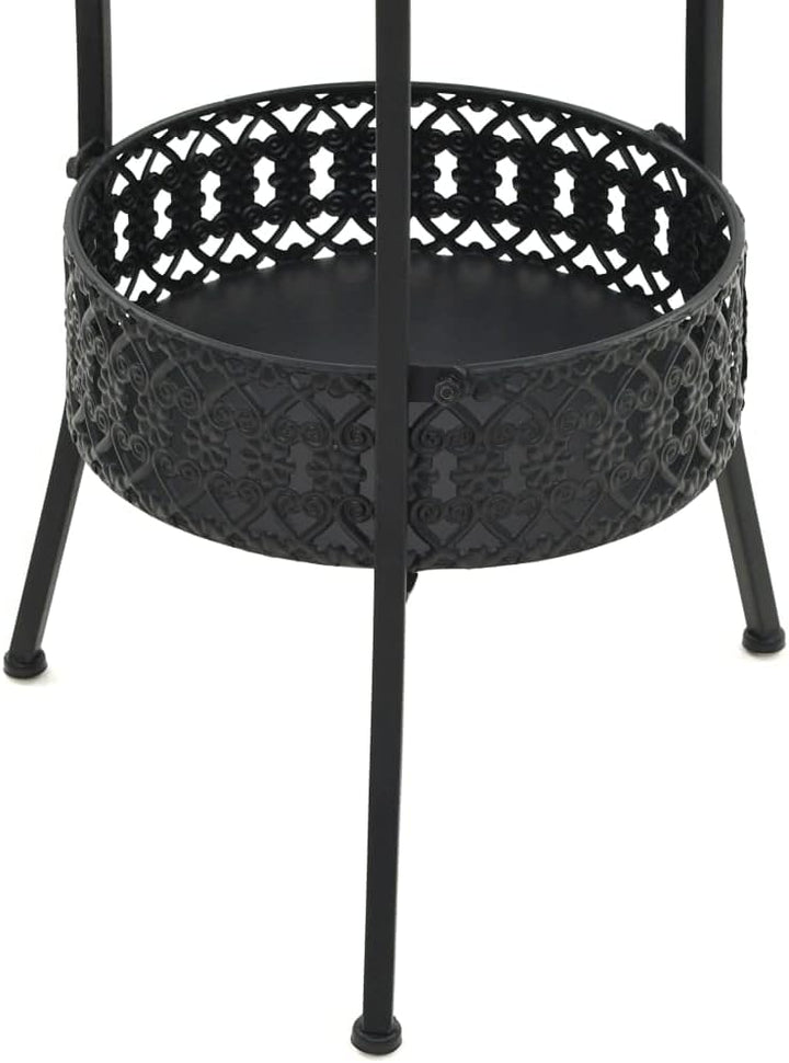 Vintage-Stil Bistrotisch mit Ablage Rund Metall Stehtisch Bartisch Gartentisch Esstisch Einfacher Zu