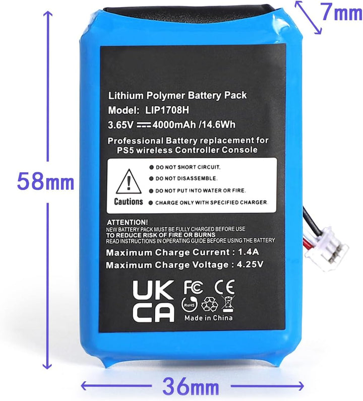 SHAWOROCE 4000mAh 3,65V Akku Kompatibel mit Sony PS5 Playstation 5 DualSense Wireless Controller Wie