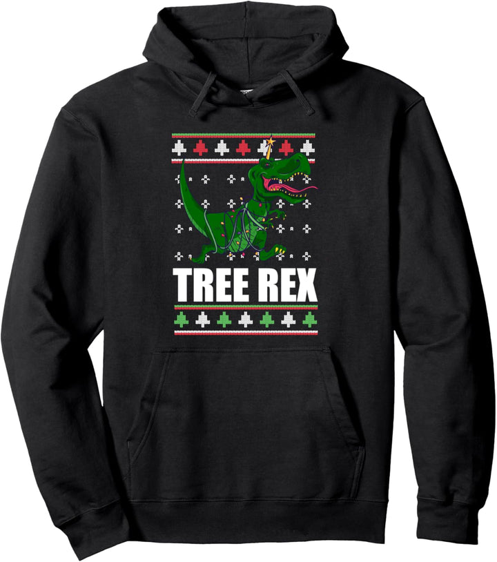 TREE REX T-Rex Dinosaurier lustiger hässlicher Weihnachtspullover Meme Pullover Hoodie