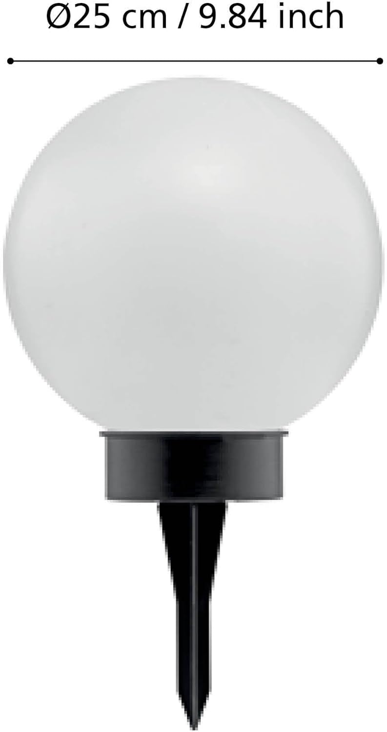 EGLO LED Solar Kugel Puglia, Gartenlampe mit Erdspiess, Solarlampe für aussen, Outdoor Lampe Garten