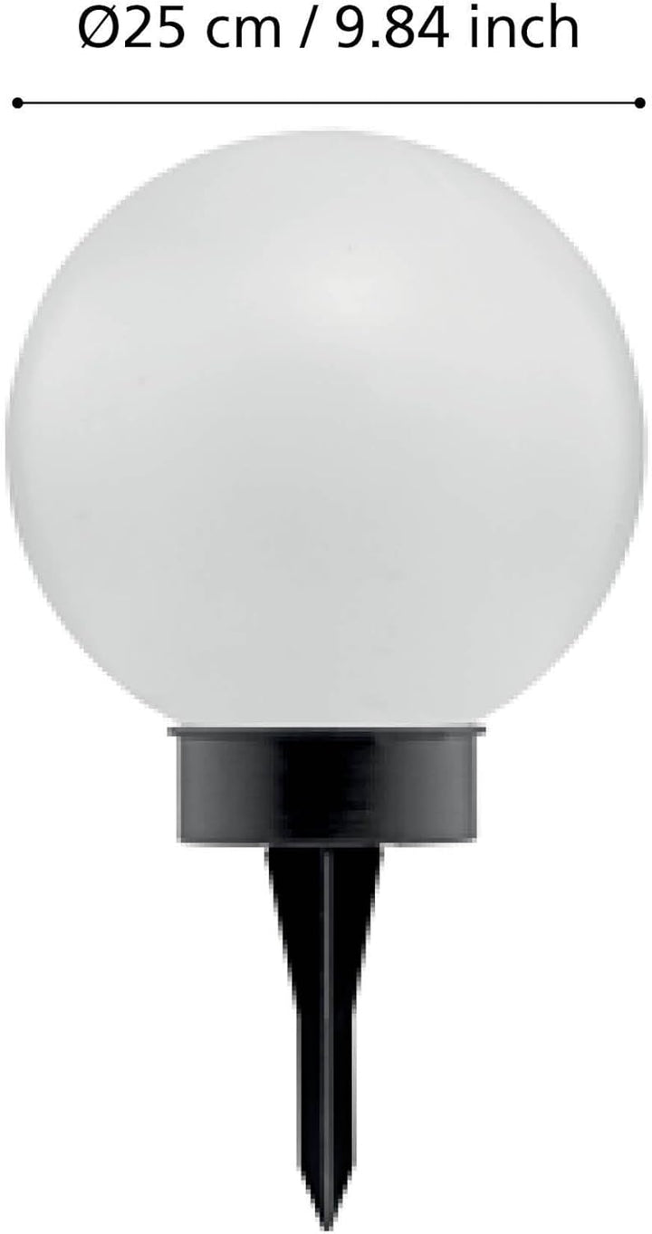 EGLO LED Solar Kugel Puglia, Gartenlampe mit Erdspiess, Solarlampe für aussen, Outdoor Lampe Garten