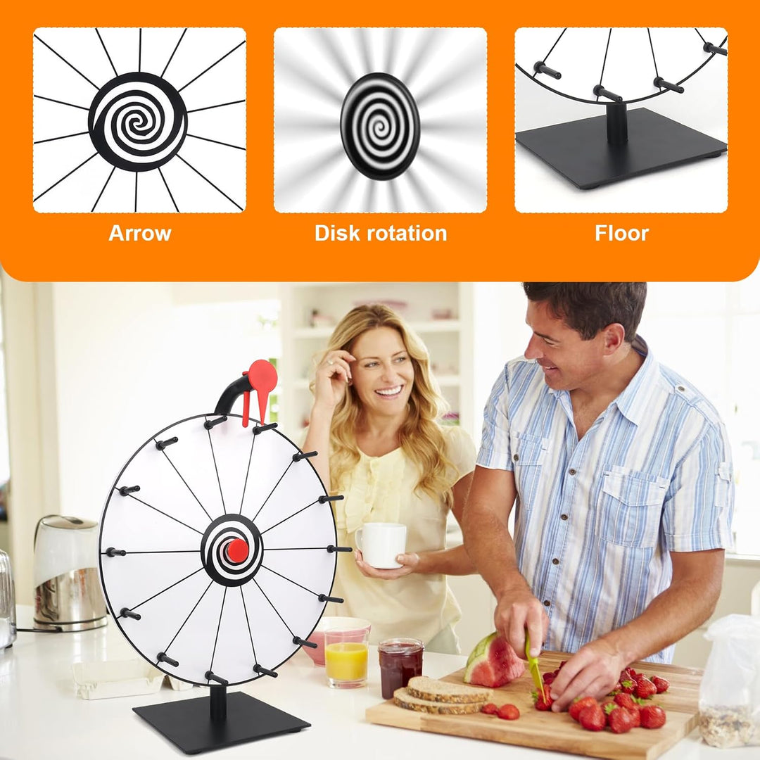 Glücksrad zum Drehen, 30cm Glücksrad zum Selbstgestalten mit 14 Slots, Roulette-Spinner des Glücks,