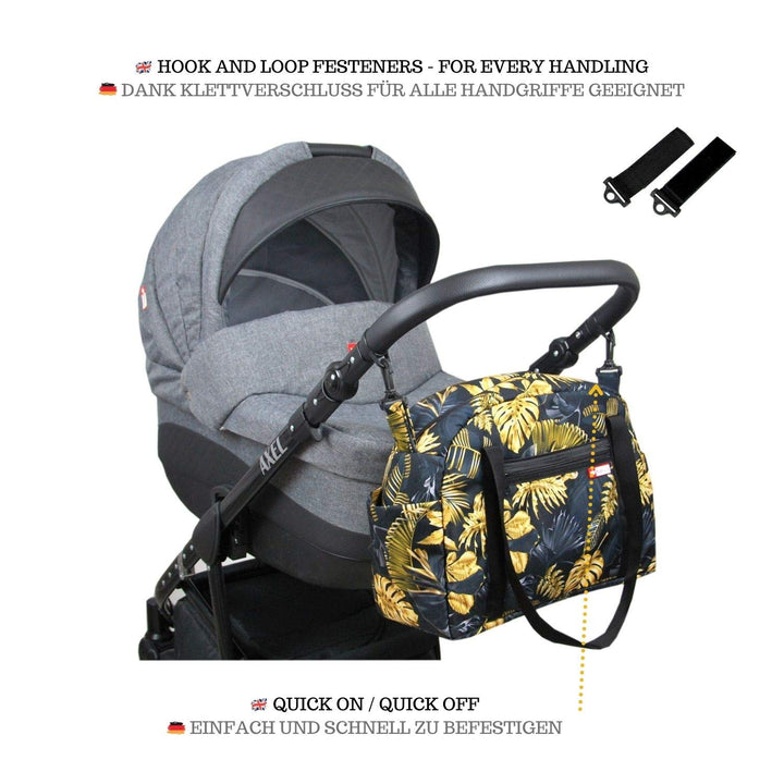 BabyLux Wickeltasche COLORFUL Kinderwagen Buggy Grosse Handtasche Babytasche mit Befestigung für Mut