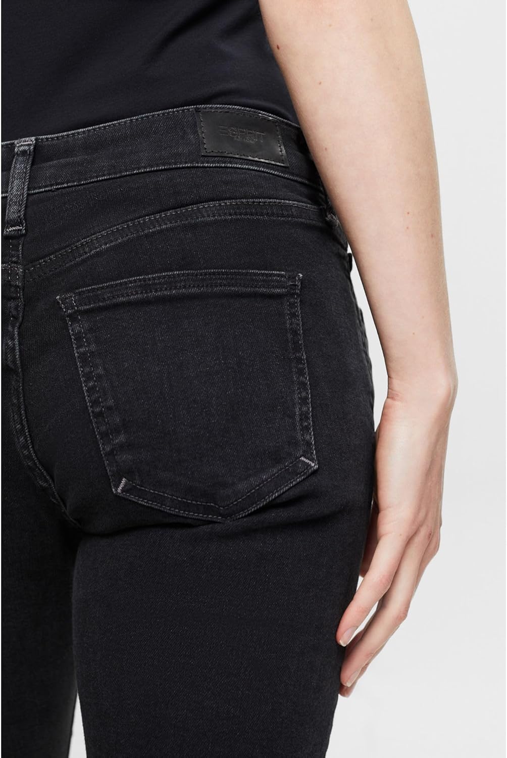 ESPRIT Schmal geschnittene Jeans mit hohem Bund