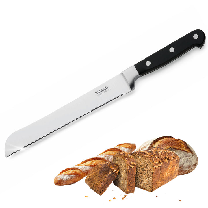 Kuppels SOLID Brotmesser mit Wellenschliff, 20 cm Klinge, Scharf & schnitthaltig, Poliert & rostfrei