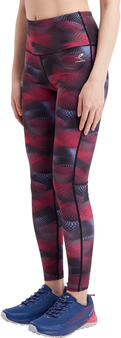 ENERGETICS Damen Leggings Kapinem 1/1 XS Aop-/Red Wine/Blue, XS Aop-/Red Wine/Blue