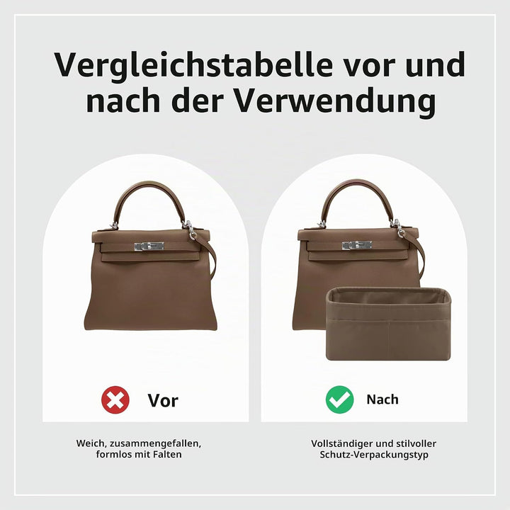 DGAZ Seide Tasche Organizer Einsatz, Organizer Innentaschen für Kelly Pochette/Mini/25/28/32/35, Tas