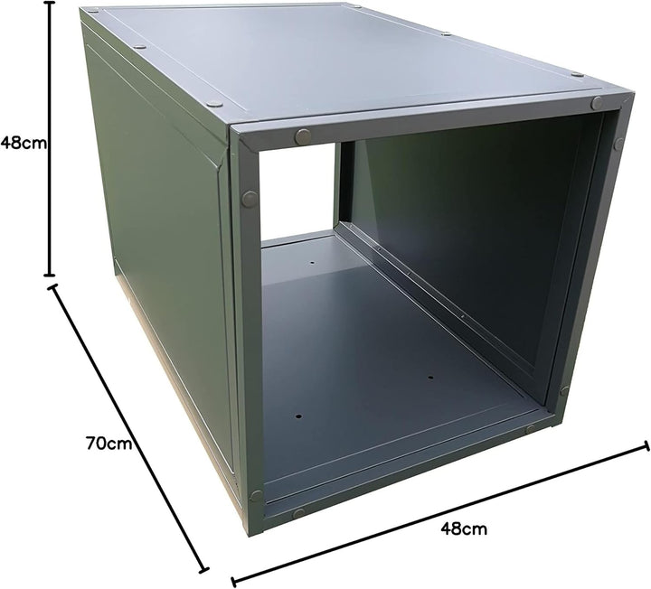 GRASEKAMP Qualität seit 1972 Box Anmachholz zu Kaminholzunterstand Kaminholzlager 48x48x70cm, grau,