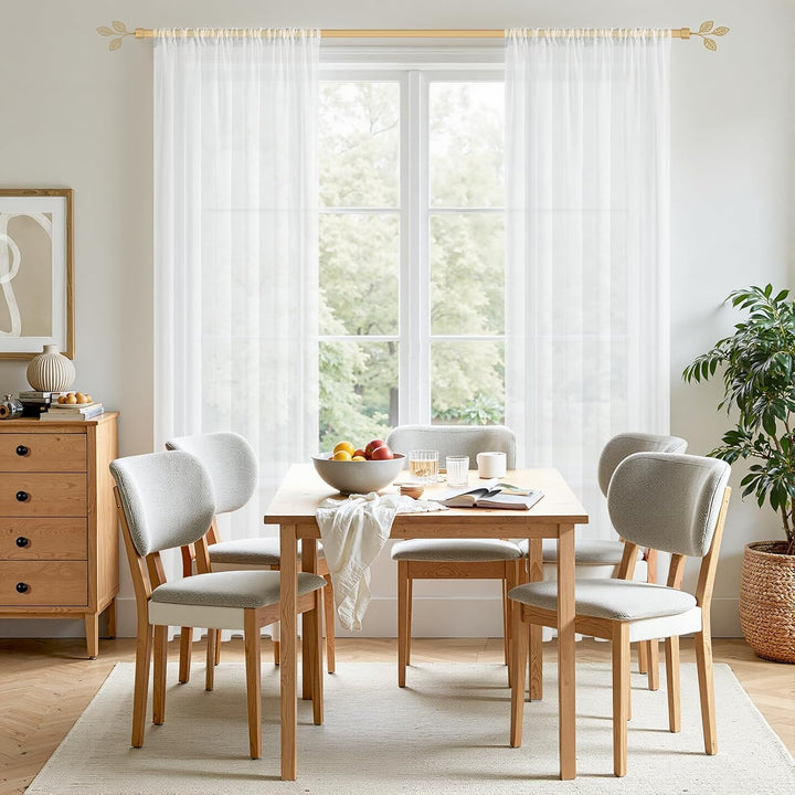 MRTREES Vorhänge Weiss Wohnzimmer 100x200cm (HXB) Vorhang Transparent Kinderzimmer Kurz für Stangend