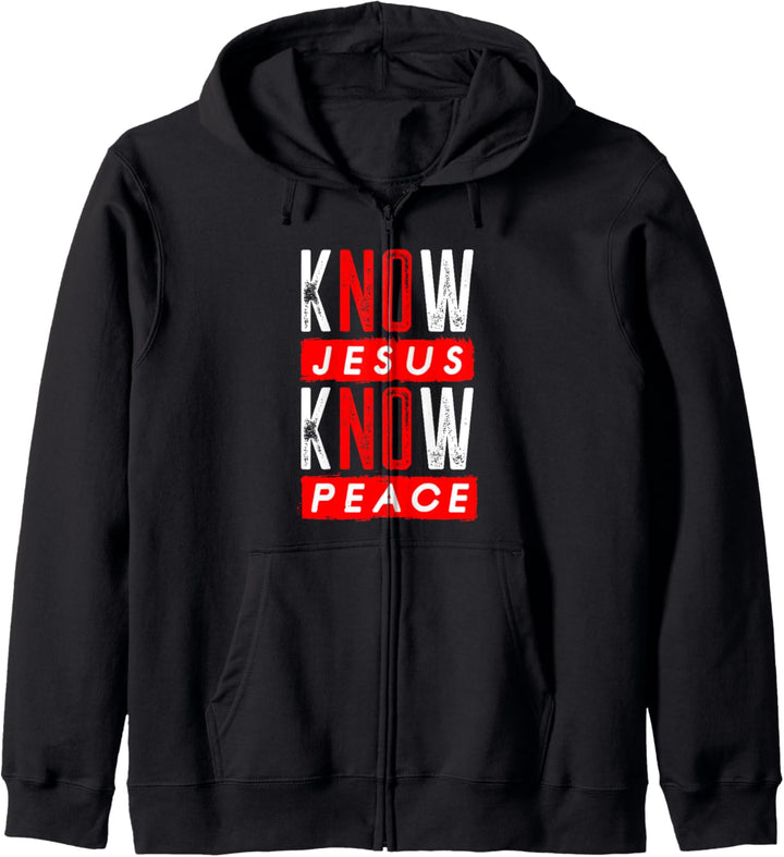 Jesus Christlicher Bibelvers Schrift Know Jesus Know Peace Kapuzenjacke