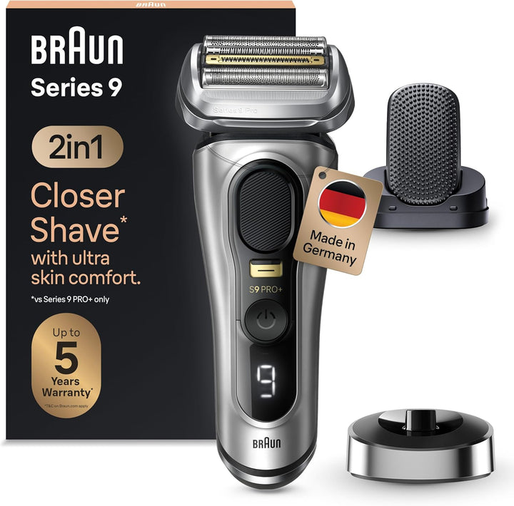 Braun Series 9 Pro+ Rasierer Herren, Elektrorasierer mit 5 Pro Rasierelementen, ProComfort Aufsatz,