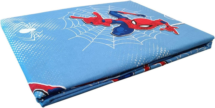 Spiderman Bettbezug-Set für Einzelbett, Baumwolle, Blau, 155 x 200 cm, Kissenbezug 50 x 80 cm, Marve