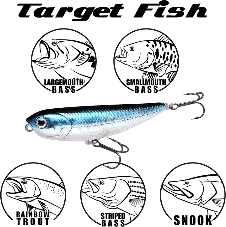 Lucky Craft Sammy 65 Topwater Angelköder, 6,3 cm, schwimmende Süsswasserforelle, Kleinmaulbarschköde