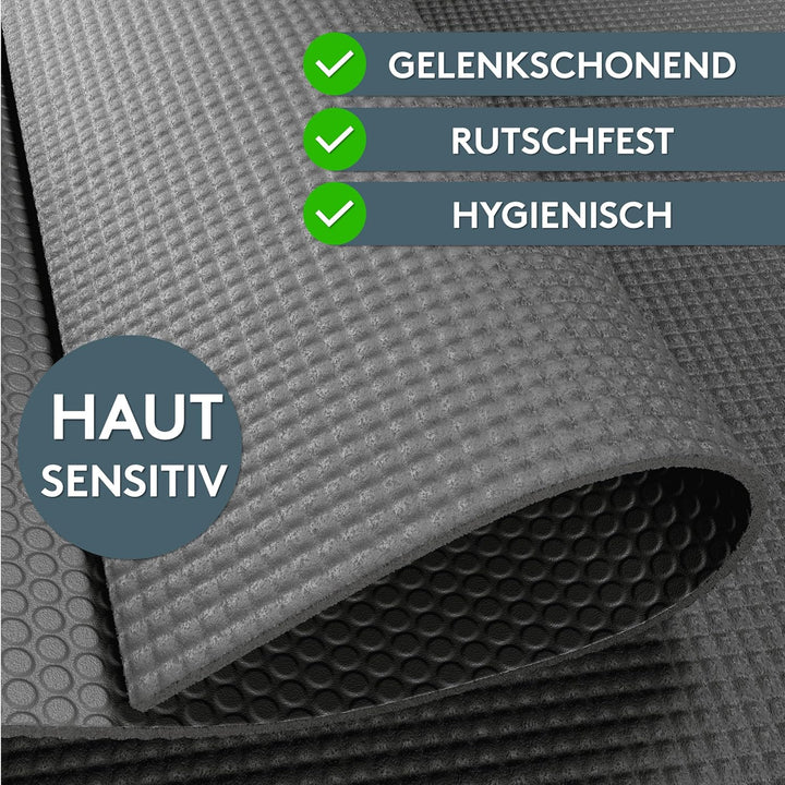 LILENO SPORTS Yoga Matte (180x60cm) inkl. Tragegurt - Sport und Yogamatte extra rutschfest in 4 mm D